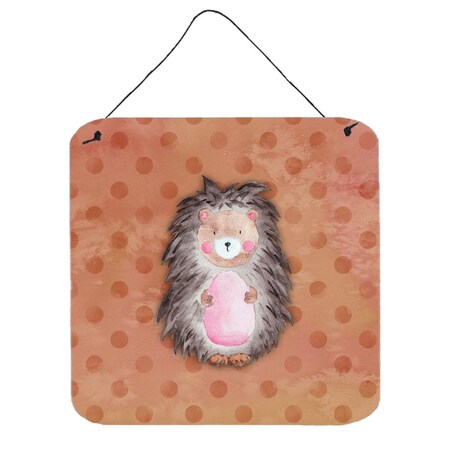 Carolines Treasures Polkadot Hedgehog Watercolor Wall or Door Hanging Prints BB7378DS66